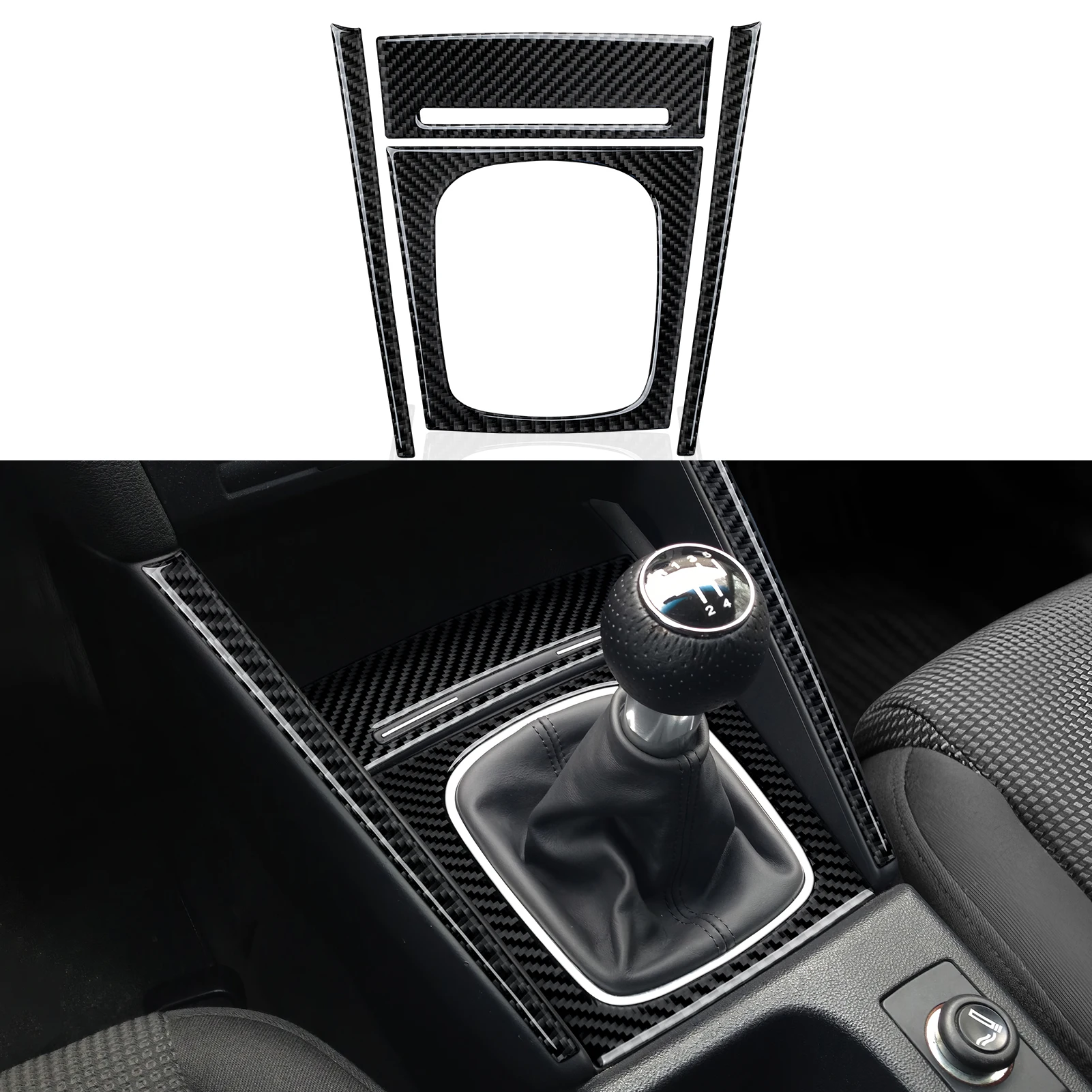 For Audi A3 S3 RS3 (2003-2012) Center Console Gear Shift Panel Cover Carbon Fiber Interior Sticker Car Trim Accessories