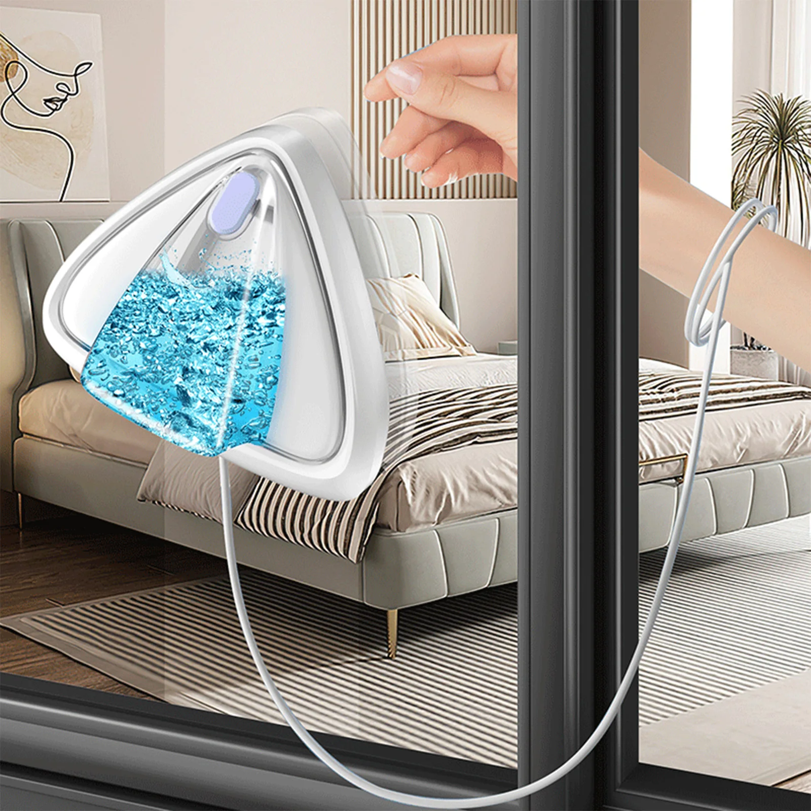 

Magnetic Window Cleaner Automatic Water Discharge Squeegee Double-sided Glass Window Brush Household Cleaning Tools