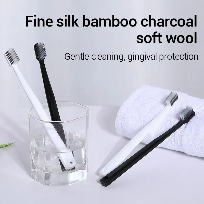 Sustainable Bamboo Charcoal Toothbrush Set with Soft Bristles