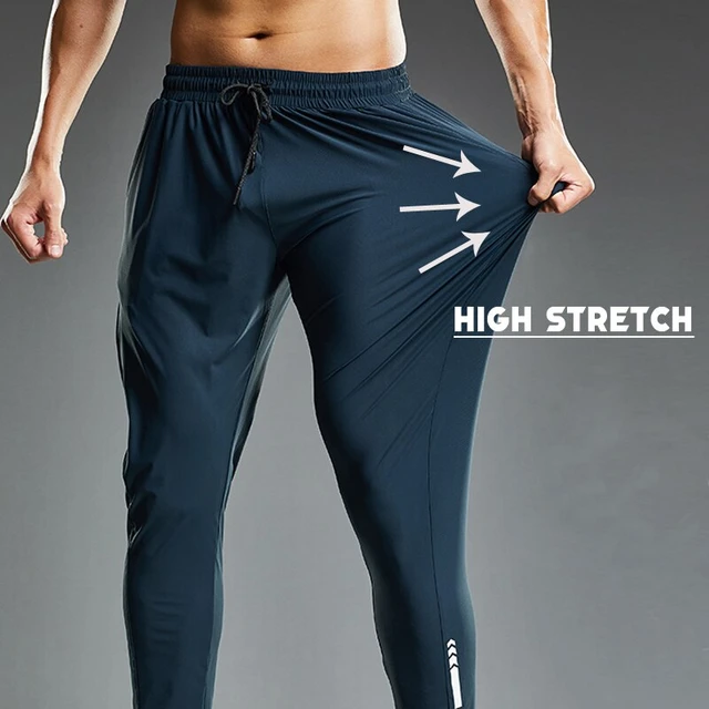 Men Stretch Sweatpants Slim Fit Elastic Drawstring Waist Slacks Casual  Workout Running Pants Athletic Outdoor Sports Pants