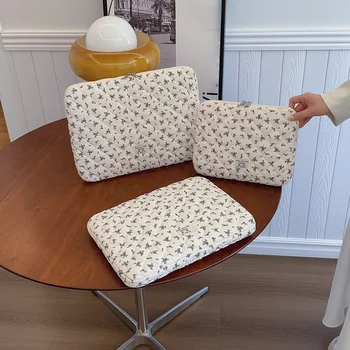 New Quilted Floral Print Laptop Bag Computer Bag Protection Case Laptop Sleeve Computer Case Protective Bag Laptop Storage Bag