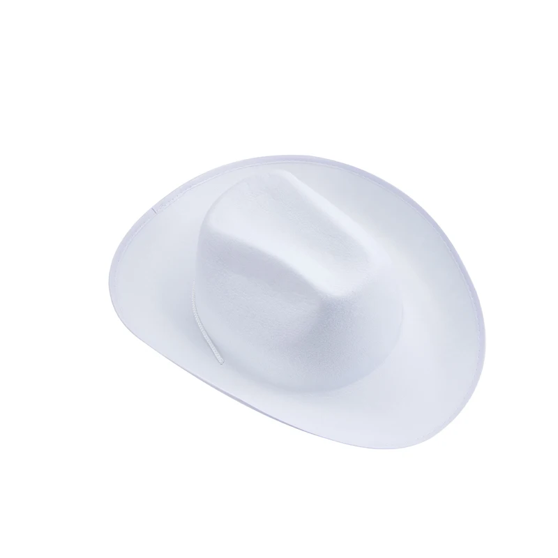 Cowboy Hat Women's Men's Classic Curled Edge Strap Brim Fedora Outdoor Cowboy Hat Western Stage Performance Cowboy Hats
