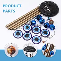 YEBON Blue Evil Eye Amulet Wind Chimes Bells Outdoor Decor,Metal Windchimes for Garden Patio Backyard Home Decor 2