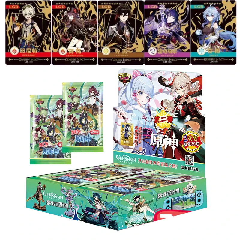 

New Genshin Impact Anime Games Collection Cards Rare XR LGR USR Character Periphery Table Toys For Family Children Birthday Gift