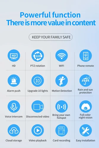 가정 슈퍼마켓 rv를위한 EC101 WIFI 카메라, 이동할 수있는 전망, 설치하게 쉬운, 옥외 감시 카메라 6