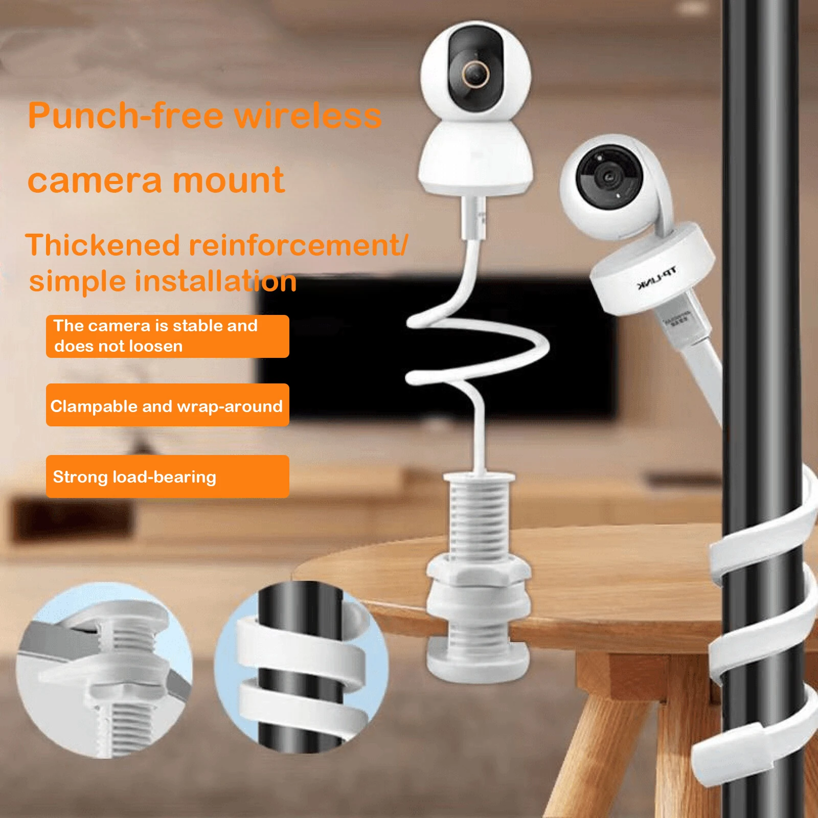 5-in-1 Universal Baby Monitor Kamera Schwanenhals Halter Kamera Halterung Halterung Krippe Wiege Stange Schlauch Halter Flexible Twist Mount – Detail 21