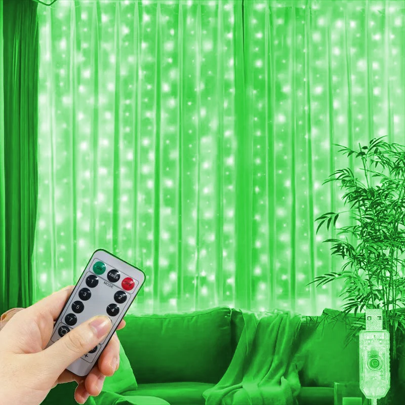 thumbnail image 1 of Guirnalda de luces LED USB para árbol de Navidad, guirnalda de hadas para Halloween, cortina de luces decorativas para el hogar, lámpara para habitación, regalos de Navidad, Año Nuevo 2025, 1 of 5