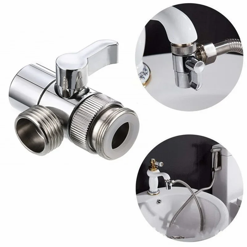 Faucet Adapter Zinc Alloy/Plastic Switch Kitchen Sink Splitter Diverter Valve Water Tap Connector for Shower Bathroom Accessory