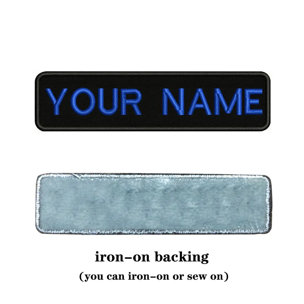 10X2.5cm Embroidery Custom Name Text Patch Stripes Badge Iron On Or Velcros Patches BR-01A 