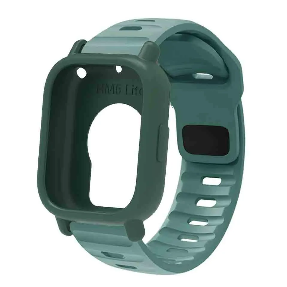 Silicone Strap & Bumper Cover for Smartwatch - Sporty Replacement Wristband Protector