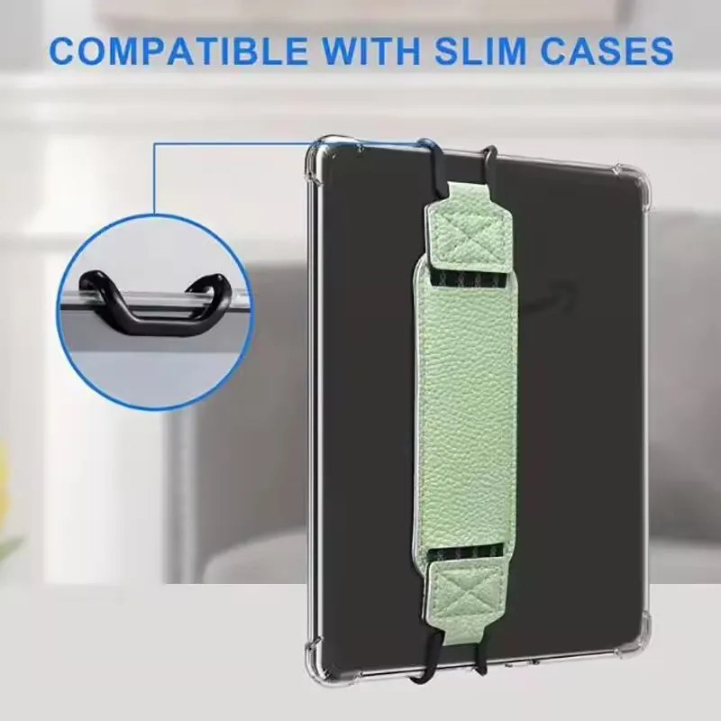 Universal Leather Tablet Hand Strap with Elastic Anti-Drop EReader Holder