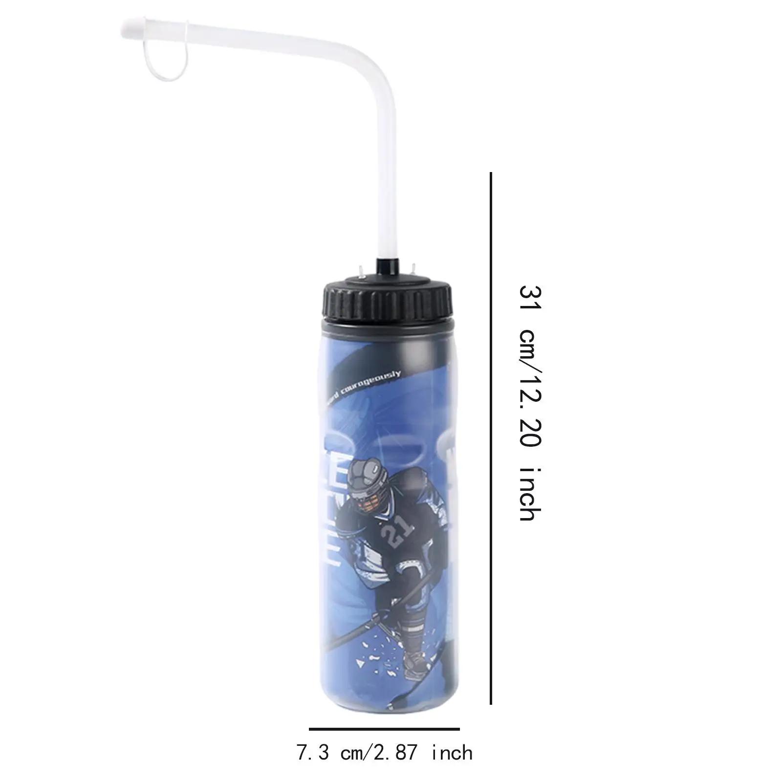 Sports Water Bottle 650 ml Fitness Bottle for Cycling Ice Hockey Soccer