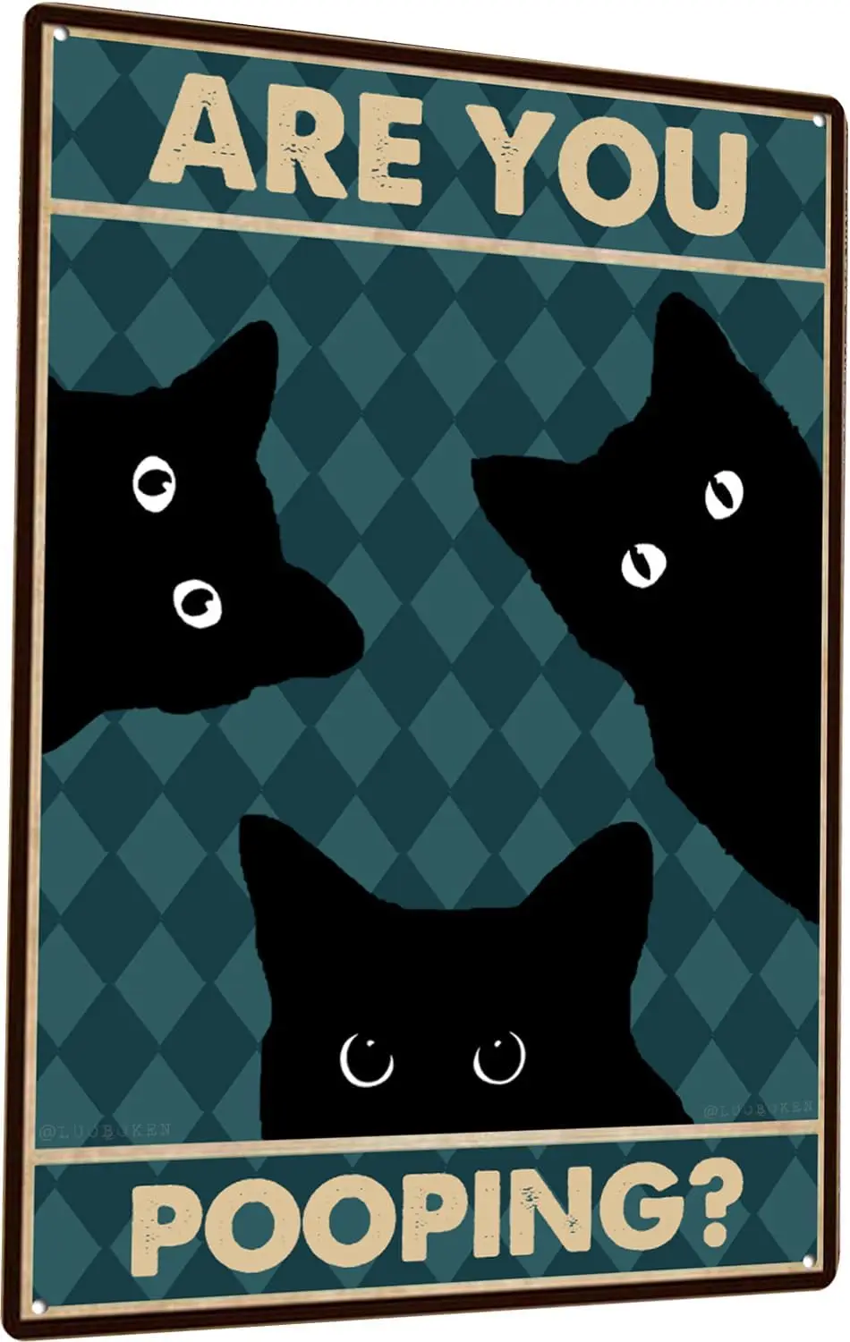 

Tin metal logo retro black cat is your logo bathroom bathroom wall toilet decoration bathroom tin logo 8X12incha