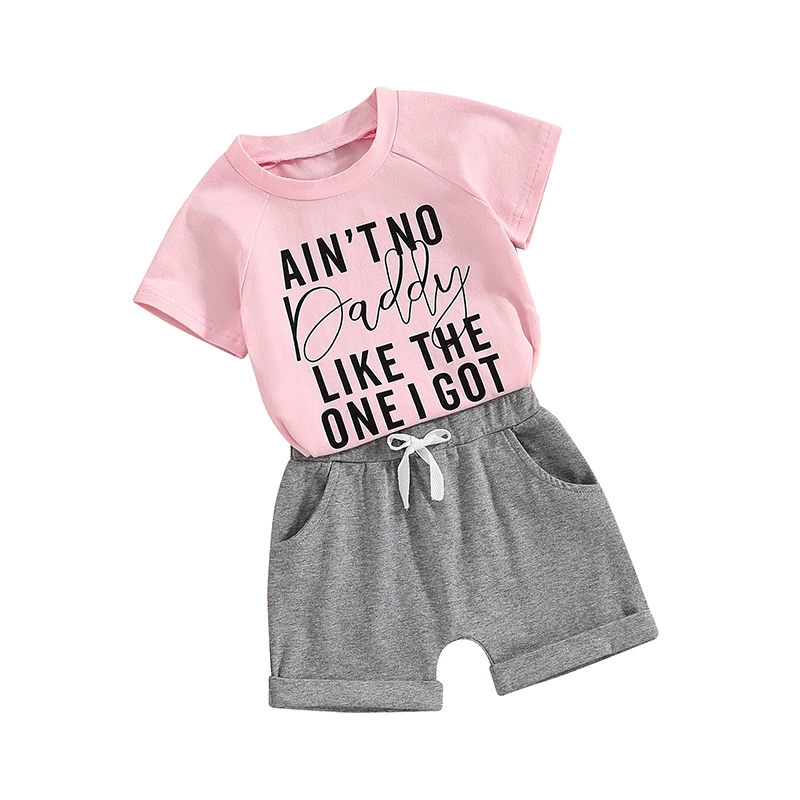 

2 шт., летний комплект из топа с коротким рукавом и шортов