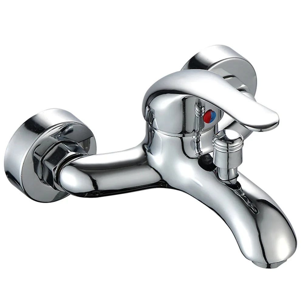 Basin Faucets Wall Mounted Hot Cold Water Double-hole Spout Mixer Tap Bathroom Triple Valve Bath Concealed Shower Tap Hardware,bathroom faucet