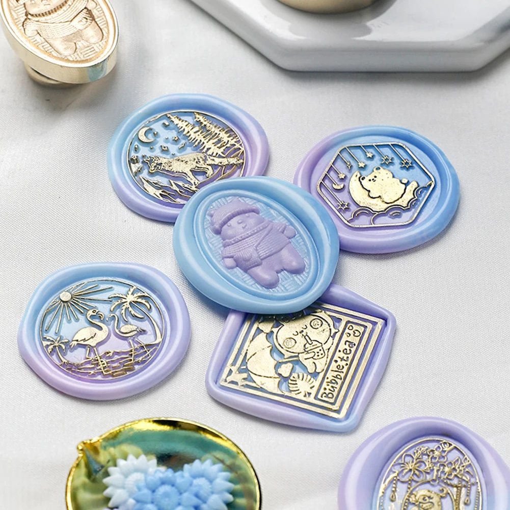 Special-shaped Sealing Wax Copper Head Multilayer Relief Enamel Wax Head DIY Manual Account Invitation Envelope for Wedding Card