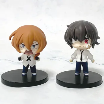 Anime Bungo Stray Dogs 7cm Bungo Stray Dogs dazai osamu Q Edition Action Pvc Model Statue Car Decoration Action Figures Toy Gift