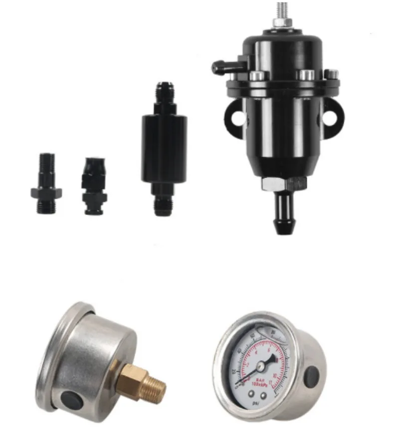 Automotive Retrofit Aluminum Alloy Fuel Rail Fuel Guide Rail Oil Gauge for Honda Civic B16 B18 B20 Si GSR