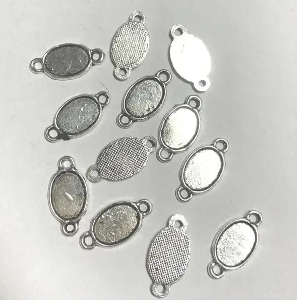 

30pcs 15*8mm Tibetan silver oval picture frame charms EF3863