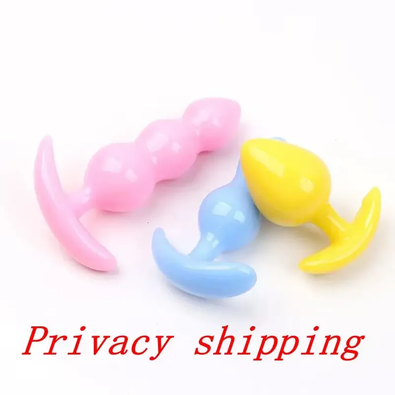 3 teil/satz Silikon Butt Plug Easy-In-Anal-Plugs Trainings set erweiterbare Anfänger Anale Perlen Anfänger Soft Silikon Anal Plugs 1