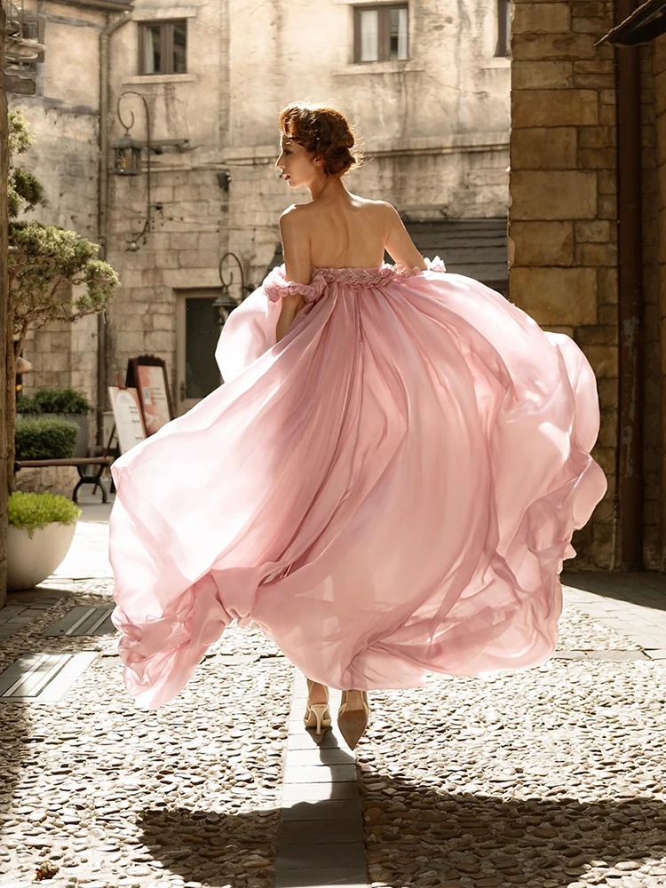 Nibber Irregular Large Hem Women Edible Tree Fungus One Shoulder Patchwork Lace See Through Sweet French Style Chic Vestidos