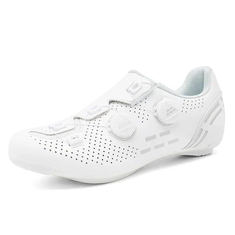 Man Road Cycling Shoes Flats Cleats Shoes Women White Speed Cycling Sneaker Self-Locking Non-slip Mountain Bicycle  Bike Shoes 3