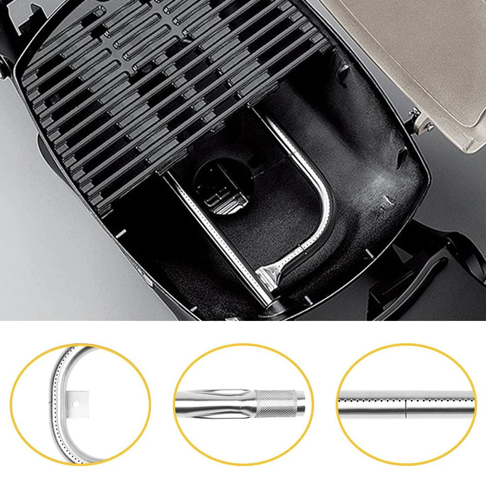 17Inch Heating Element Top Grill Burner Part 304 Stainless Steel Burner Tube Replacement for Weber Q100 Q120 Q1000 Q1200 BabyQ