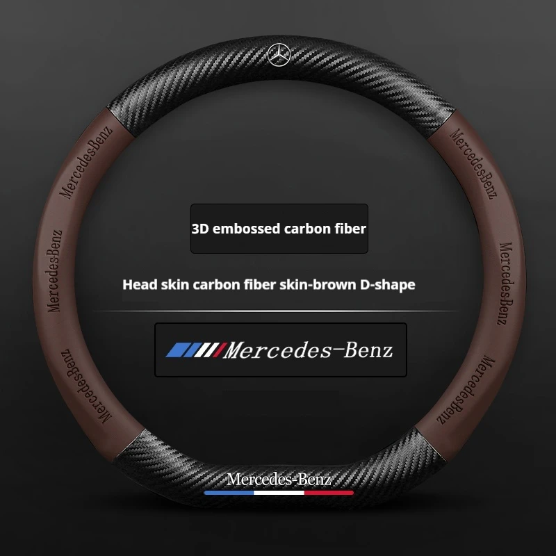Steering Wheel Cover Car Anti-slip Leather Steering Wheel Cover For Mercedes-Benz A B C E S V R-Class C43 CLA GLA GLB GLC GLK SLK SL Vito W203 GLE ML