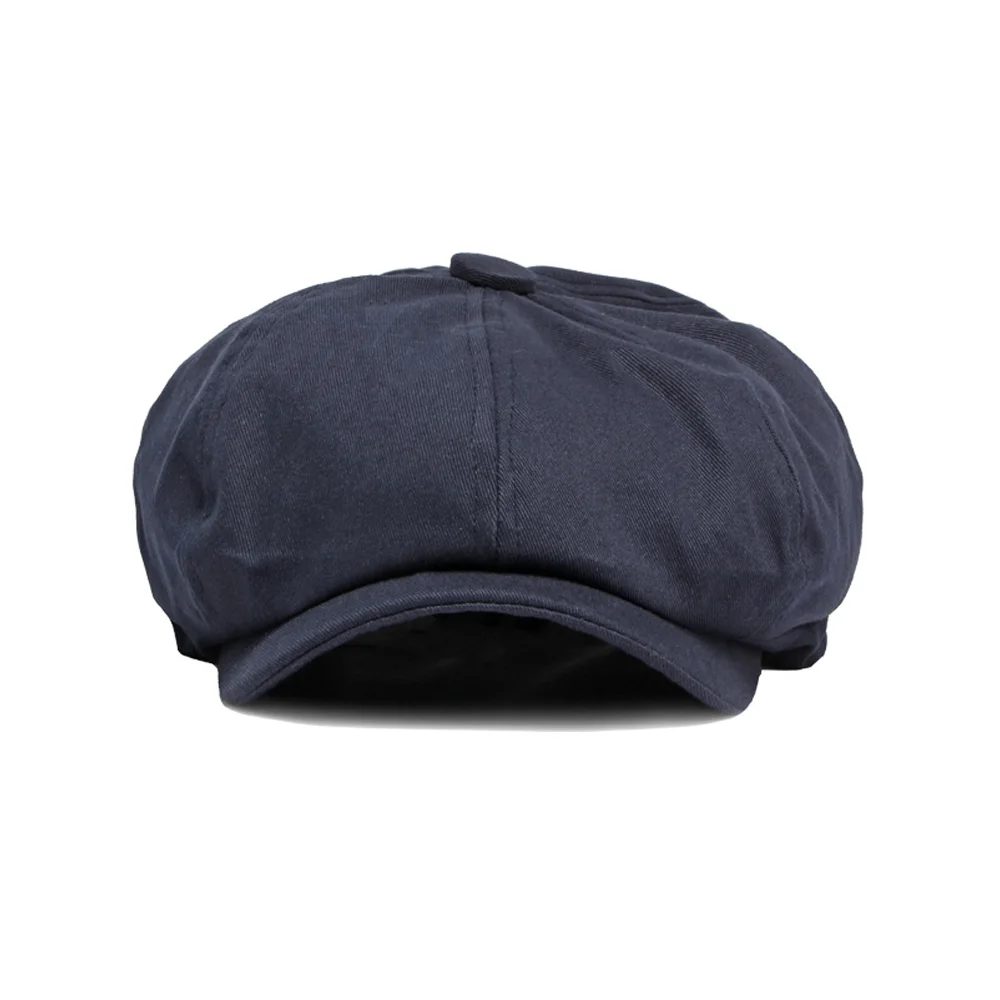 High Quality Retro Newsboy Cap Solid Color Twill Baker Caps Cotton Adjustable Beret Unisex