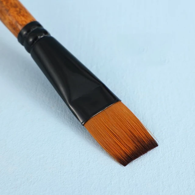 2 inch European Professional Flat Paint Brush - Natural Bristle Wooden Handle - for Acrylic, Chalk, Oil, Watercolor, Gouache, Stain, Varnish, Wax 