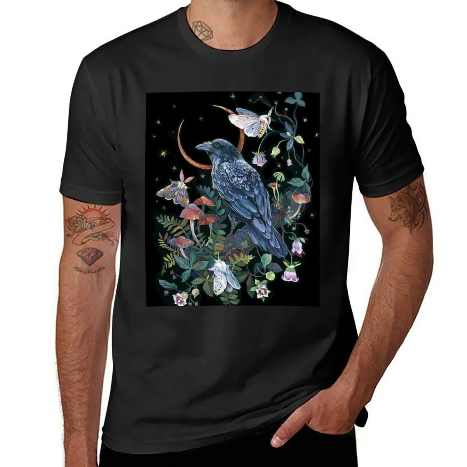 Moon Raven T-Shirt blanks summer clothes tops mens champion t shirts