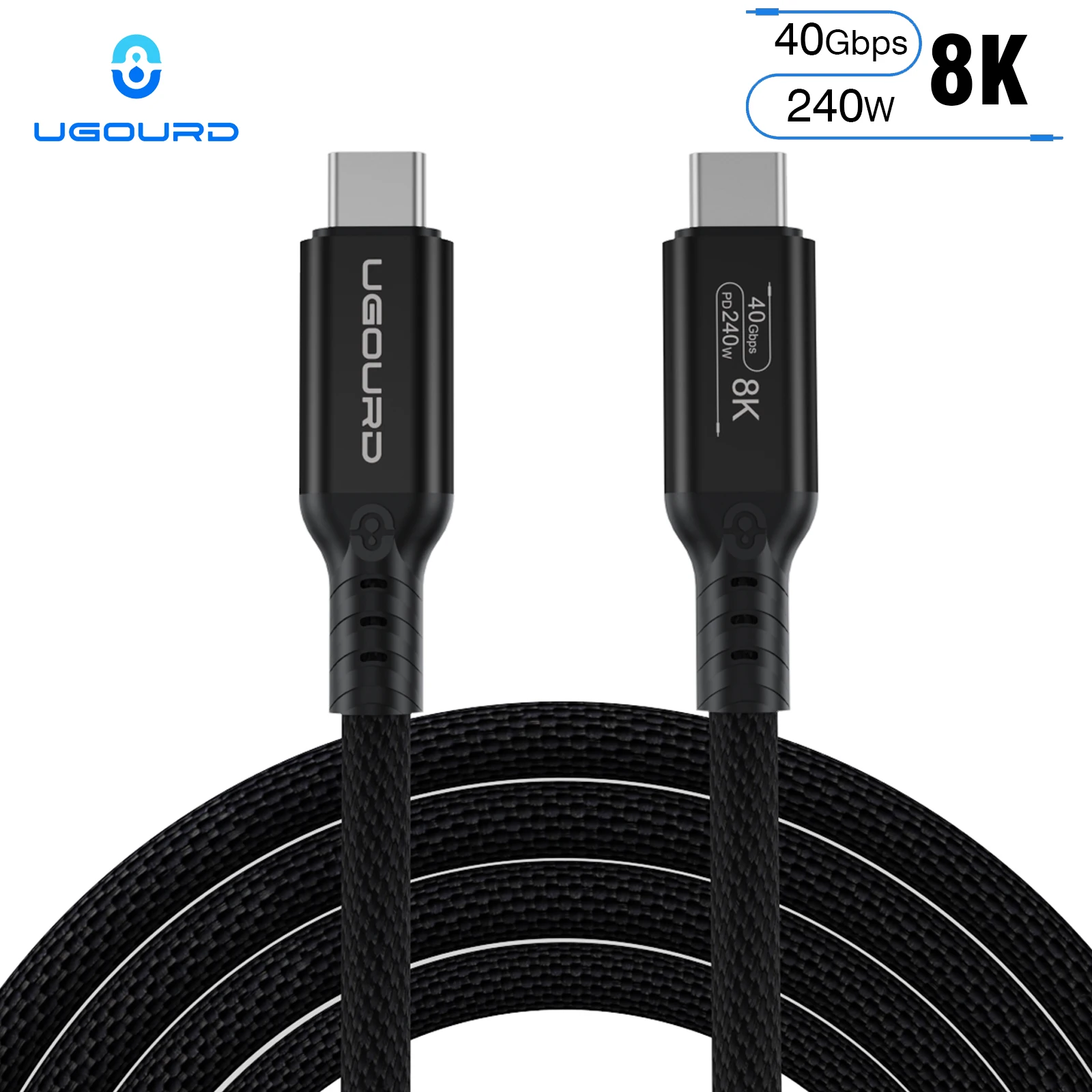 Ugourd Usb 4 Thunderbolt 4 Cavo Di Tipo C 40Gbps 240W Ricarica Rapida Per Laptop Cavo Video Egpu Phone 8K 60Hz Uhd