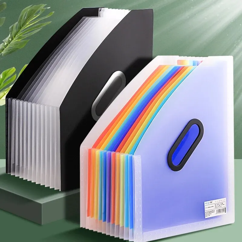 1pc Vertical Portable Folder Expandable Organ Bag Multi-layer Student Specific Paper Organizer Office Files Available storage bag,storage box,file folder organizer