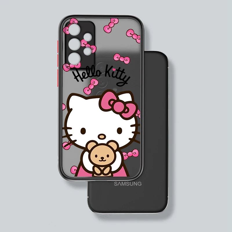 thumbnail image 1 of Bonita funda de teléfono Sanrio Hello Kitty para Samsung S24, S23, S22, S21, S20 FE, S10, S9 Plus, Ultra Pro, 5G, translúcida esmerilada, 1 of 5