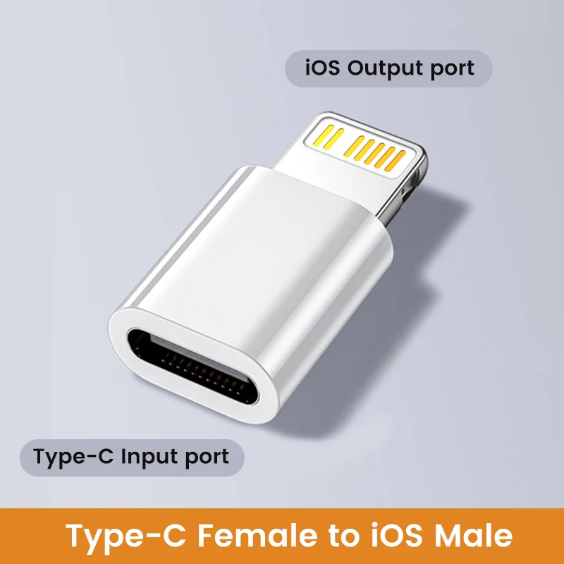 Adaptador USB C a Lightning para iOS macho a tipo C hembra, convertidor de carga rápida para iPhone tipo C, adaptador de transferencia de datos IOS