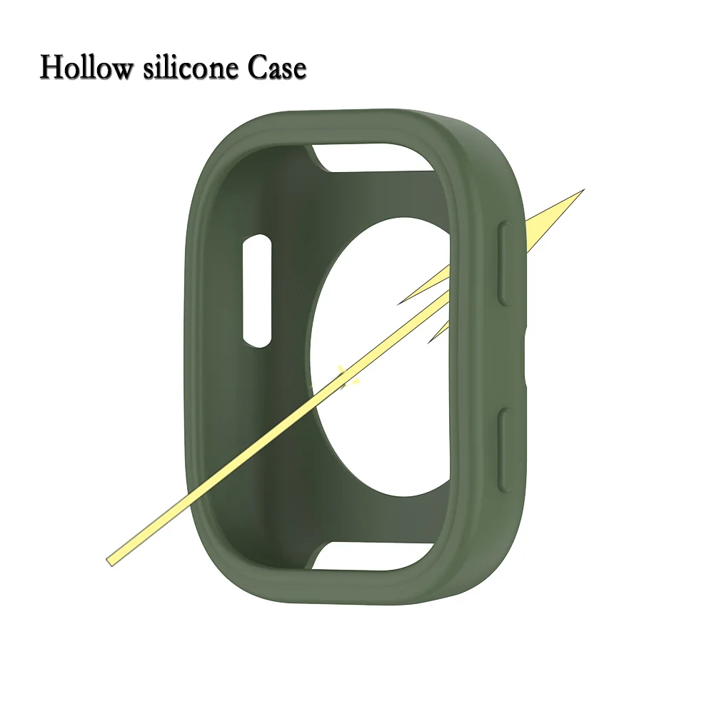 Versatile 2-in-1 Silicone Watchband with Case Cover - Adjustable Single Color Wristband Accessory