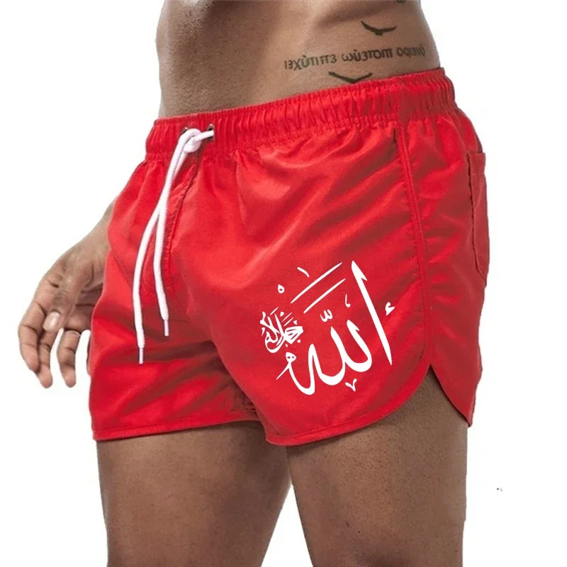 Allāh Printed Clothes Mens Board Shorts High Quality Breathable Quick Dry Beach Shorts Male Daily Sport Fitness Cycling Shorts 6