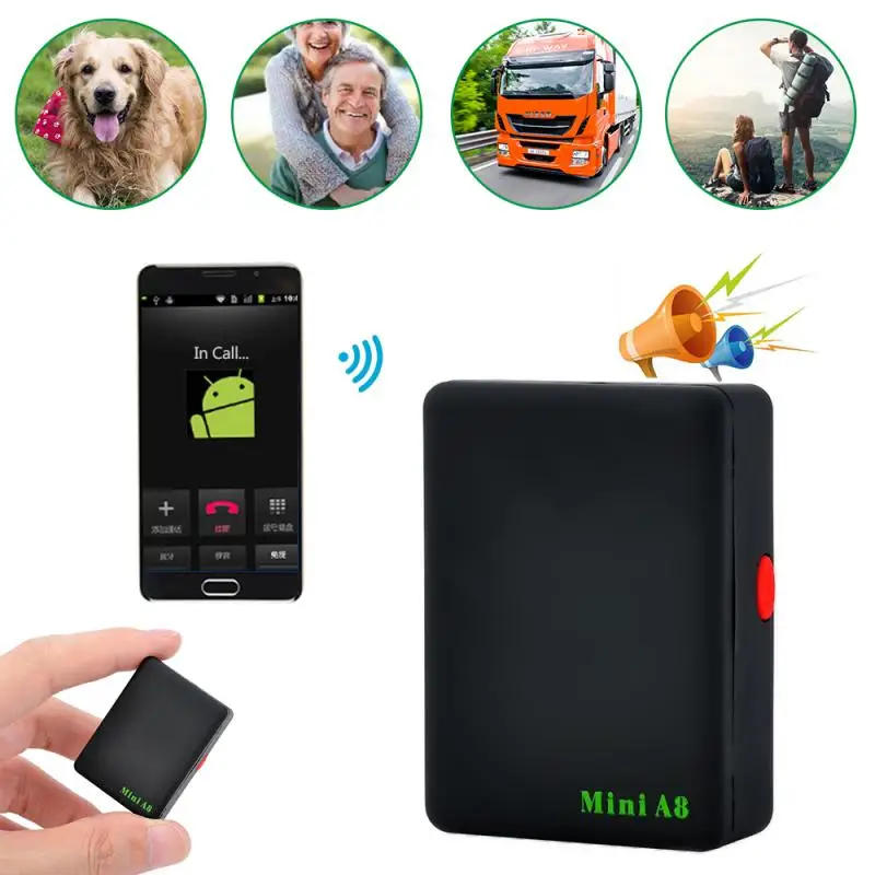 Mini Global Locator A8 Realtime Vehicle Bike Car GSM/ GPRS/ GPS Tracker Tracking（Without Plug）Portable GPS Anti-Lost Alarm smart tracker