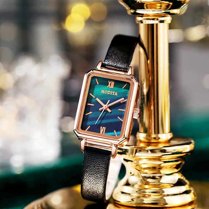 

2023 Luxury Fashion Green Watches Women Qualities Quartz Watch Ladies Leather Wristwatches Student Watch Elegant Montre Femme