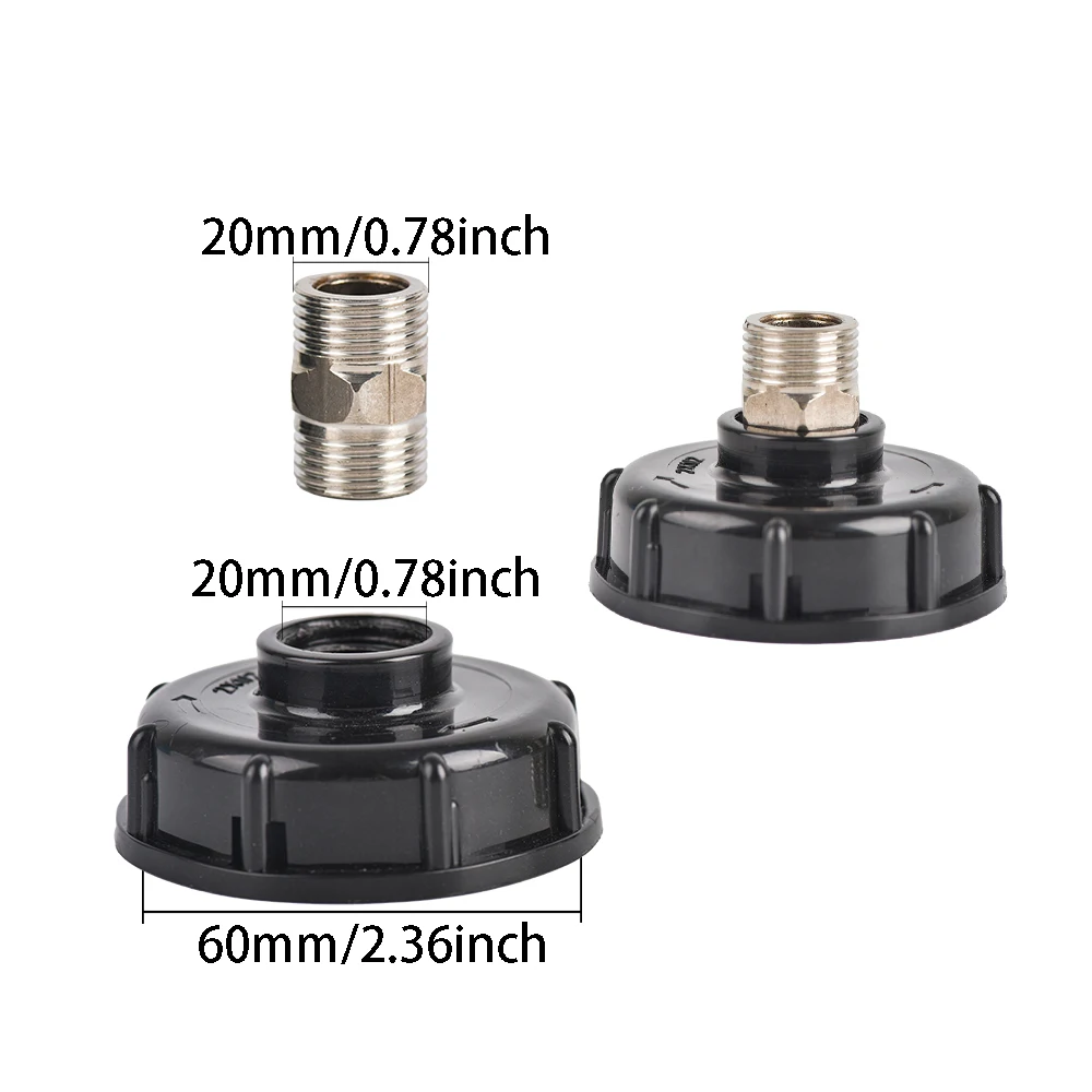 IBC Tank Tap Adapter S60x6 Coarse Thread to 1/2" & 3/4" Male Female Stainless Steel Spout for Water Storage Containers