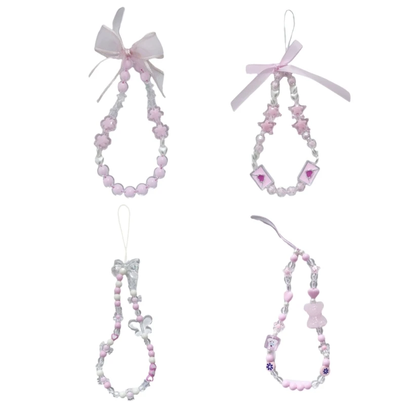 

Прекрасный брелок со звездой и медведем, модный акриловый ремешок-цепочка для телефона, подвеска для телефона