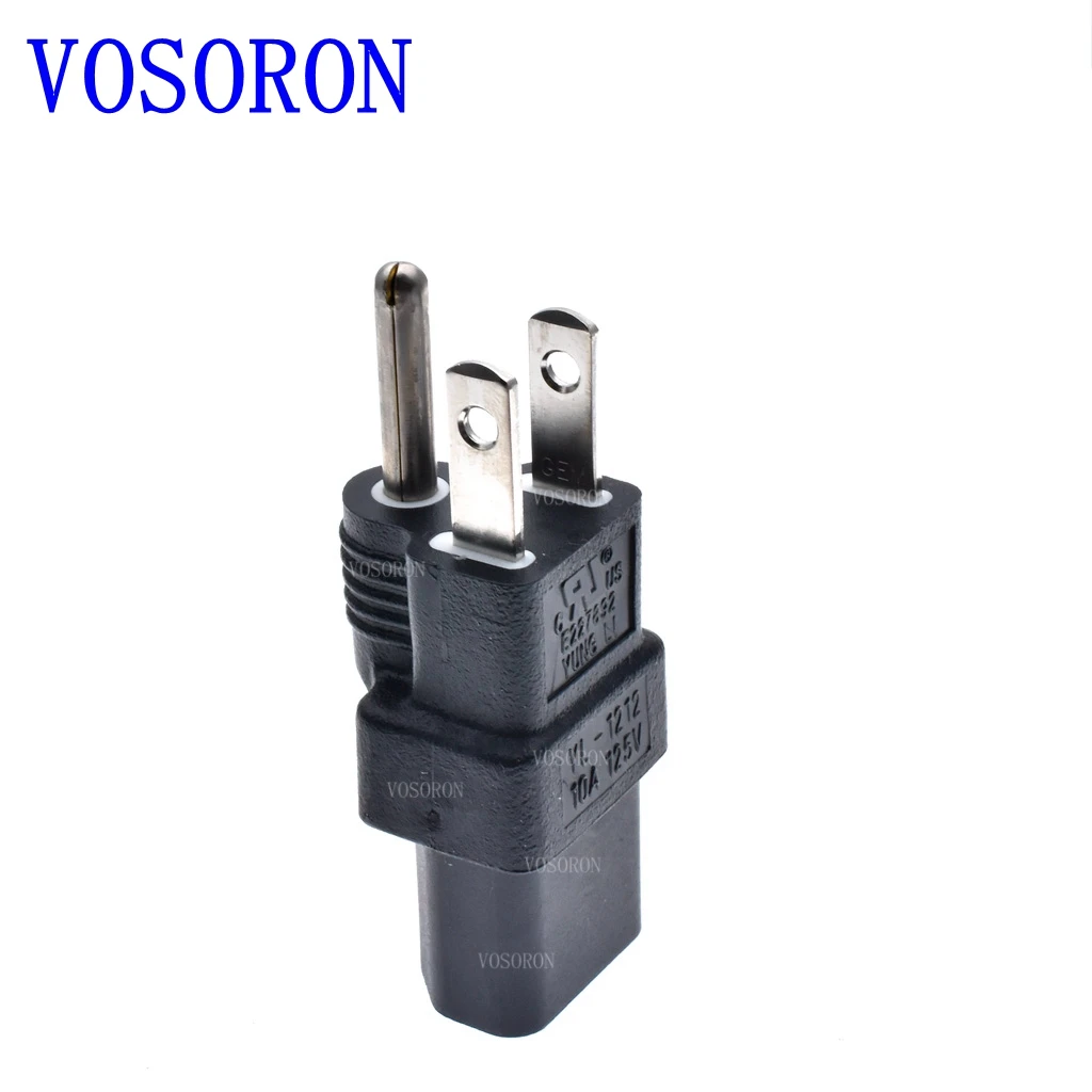 PDU UPS Power Adapter American Plug Converter, Nema 5-15P MALE TO IEC 320 C13 Female Adapter.US TO C13
