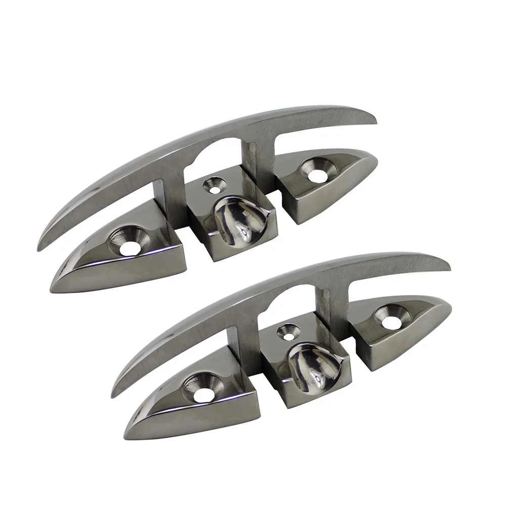 2PCS Folding Cleats 316 Stainless Steel Pull Filp Up Folding Cleat 5 inch 6 inch Manufactures Heavy Duty Marine Hardware Boat