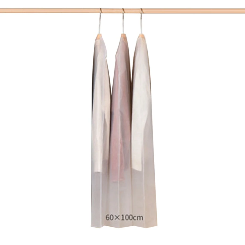 Clothing Dust Cover Transparent Thickened Washable Dust Bag PEVA Household Dust Cover Coat Suit Cover Hanging Pocket 6