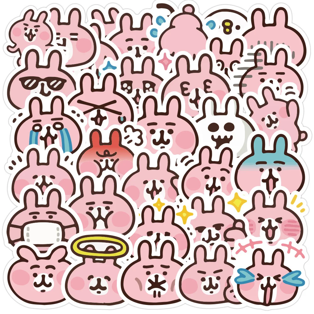 

10/30/40PCS Cute Pink Rabbit Meme Rabbit For Gift Toys Luggage Laptop Ipad Skateboard Mobile Phone Stickers Wholesale
