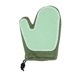Enhanced Pet Grooming Glove: Efficient Hair Remover & Gentle Massage Tool with Double - Sided Brush (Light green)