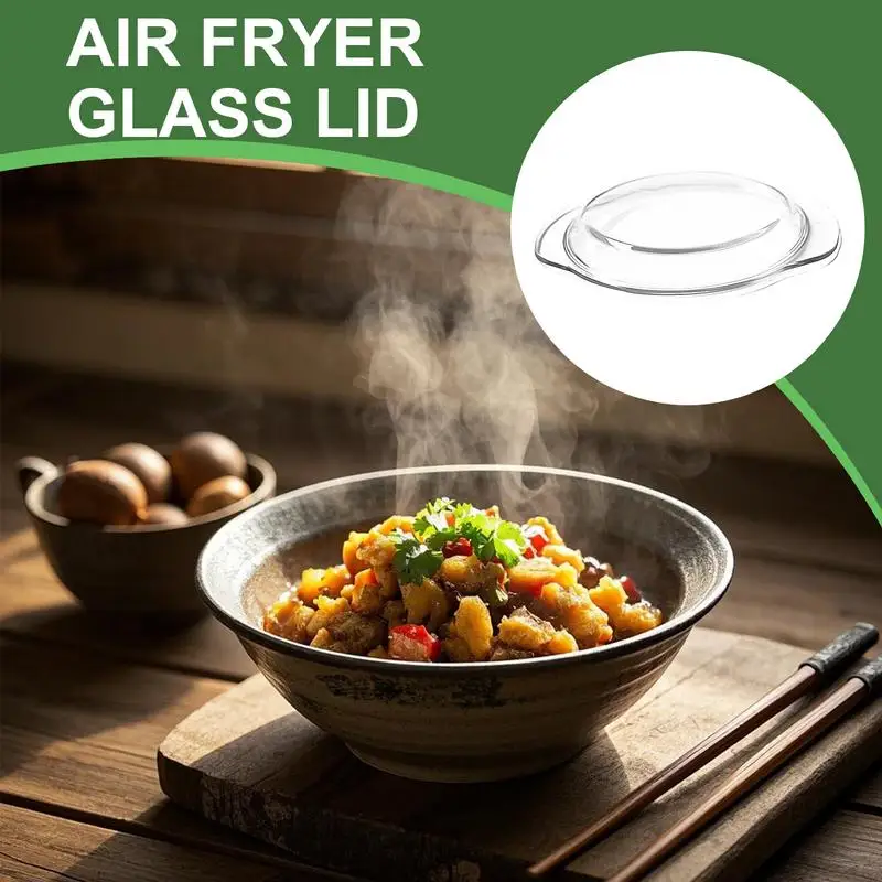 Microwave Boiling Pot Cover Oven Splash Proof Glass Lid Anti-oil Fryer Glass Cover for Frying Pan Accessories for Steaming