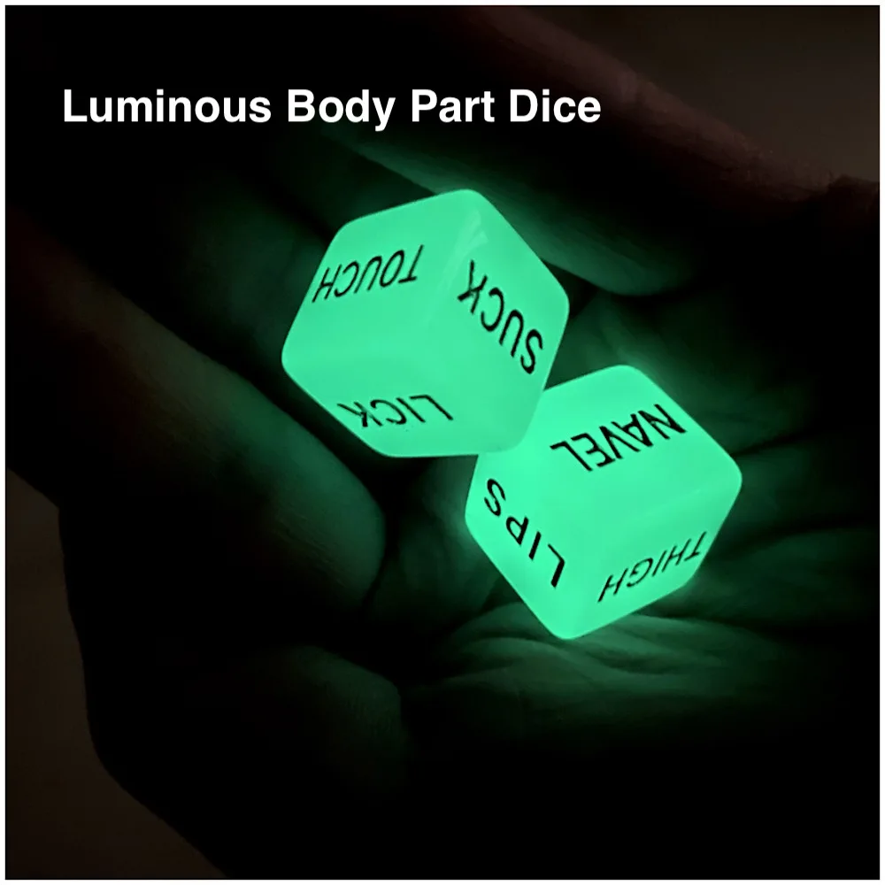 2PCS Luminous Sex Dice Toys Adult Couple Lovers Games Aid Glow in Dark Sextoy Funny Sexy Party Girlfriend Christmas Sexual Gift
