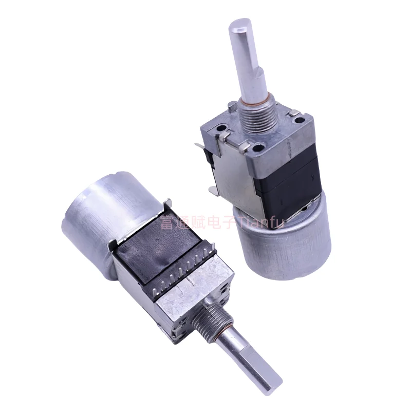 RK168 Motor Drive Potentiometer B50K B100Kx2 Dual 8-pin with Tap Stereo Amplifier 25mm Half Shaft 1pcs