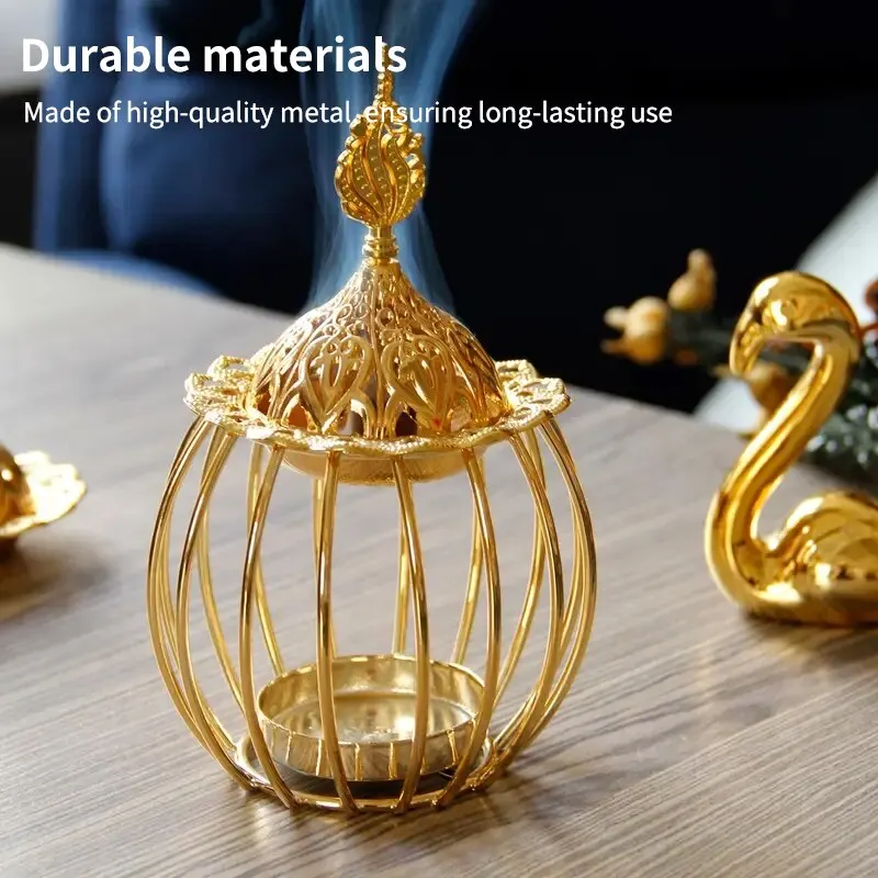 Geometric Iron & Ceramic Wax Melt Warmer / Essential Oil Diffuser - Candle Holder For Home Decor - View #9